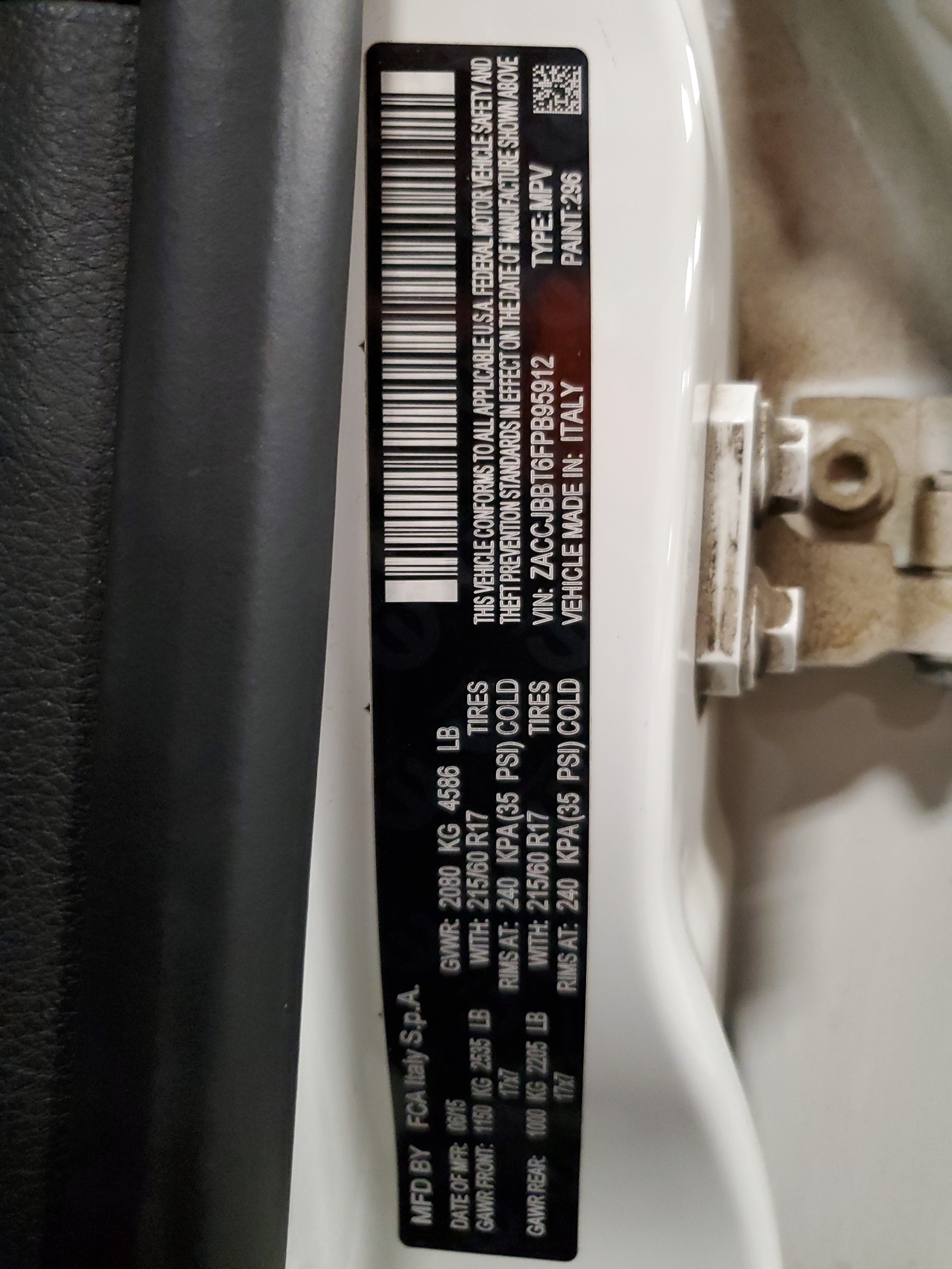 ZACCJBBT6FPB95912 2015 Jeep Renegade Latitude