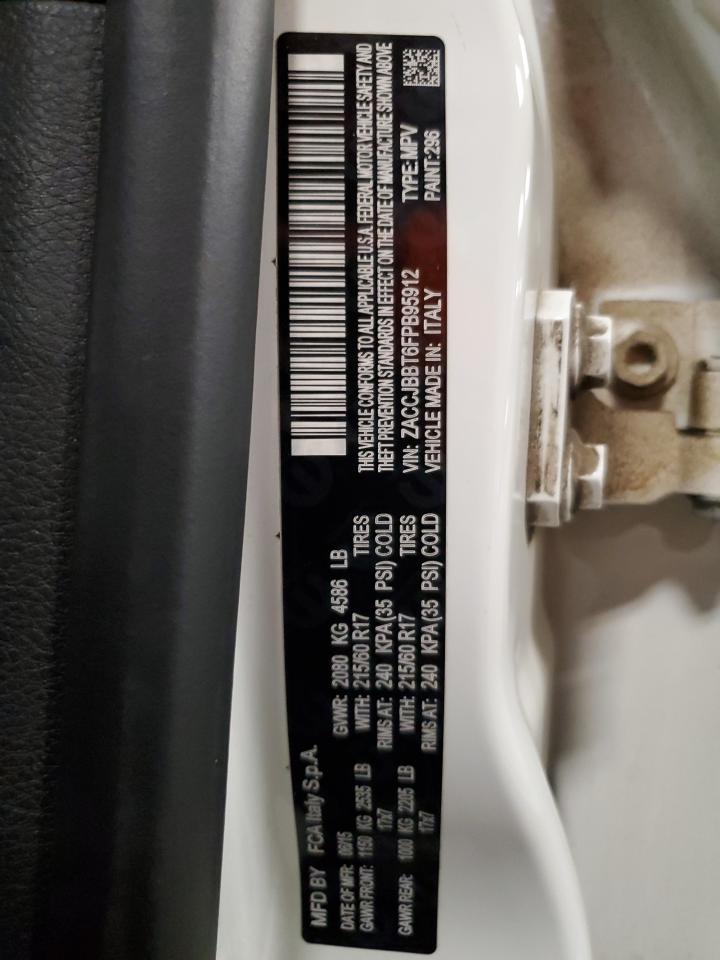 2015 Jeep Renegade Latitude VIN: ZACCJBBT6FPB95912 Lot: 61685484