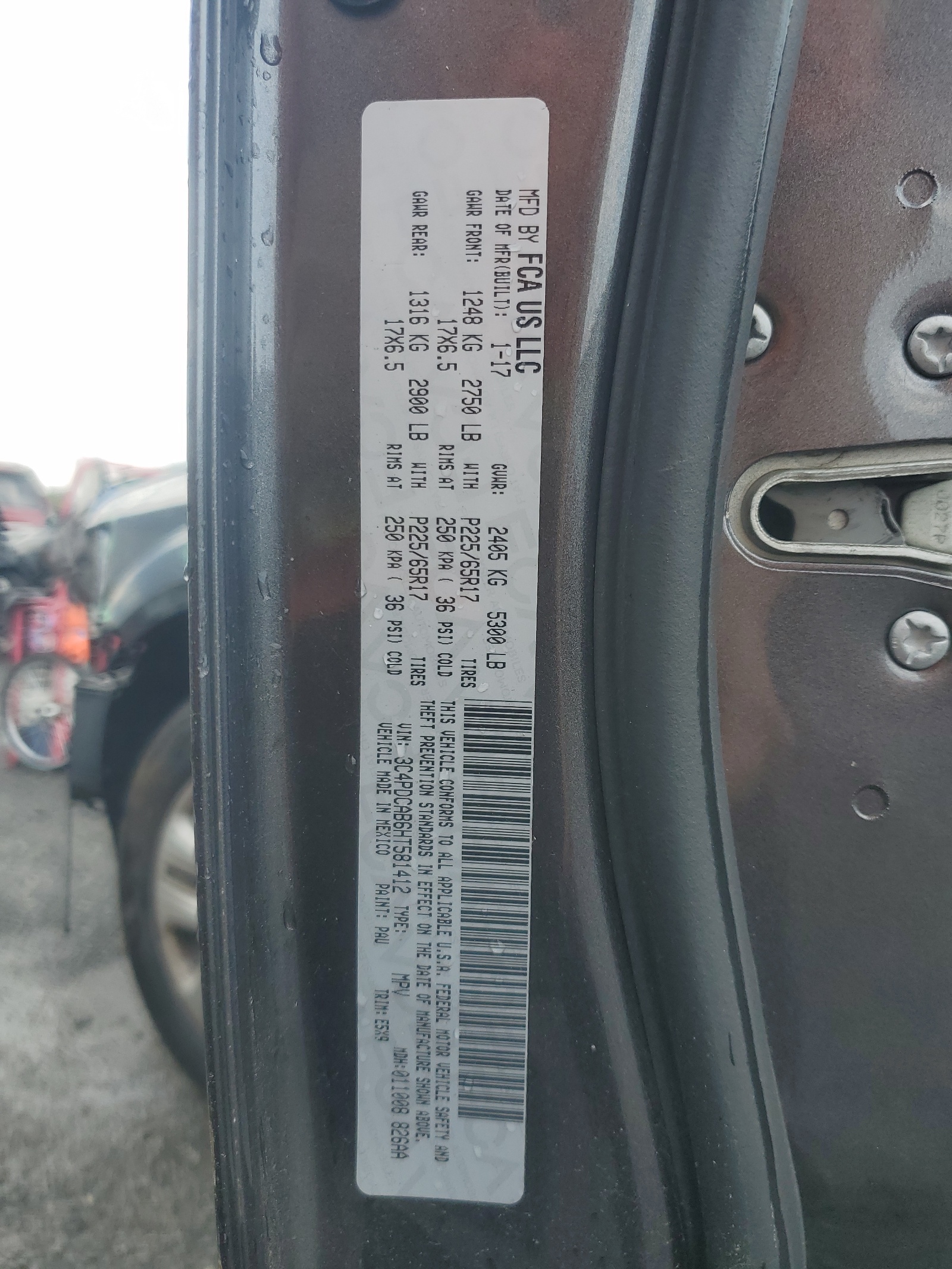 3C4PDCAB6HT581412 2017 Dodge Journey Se