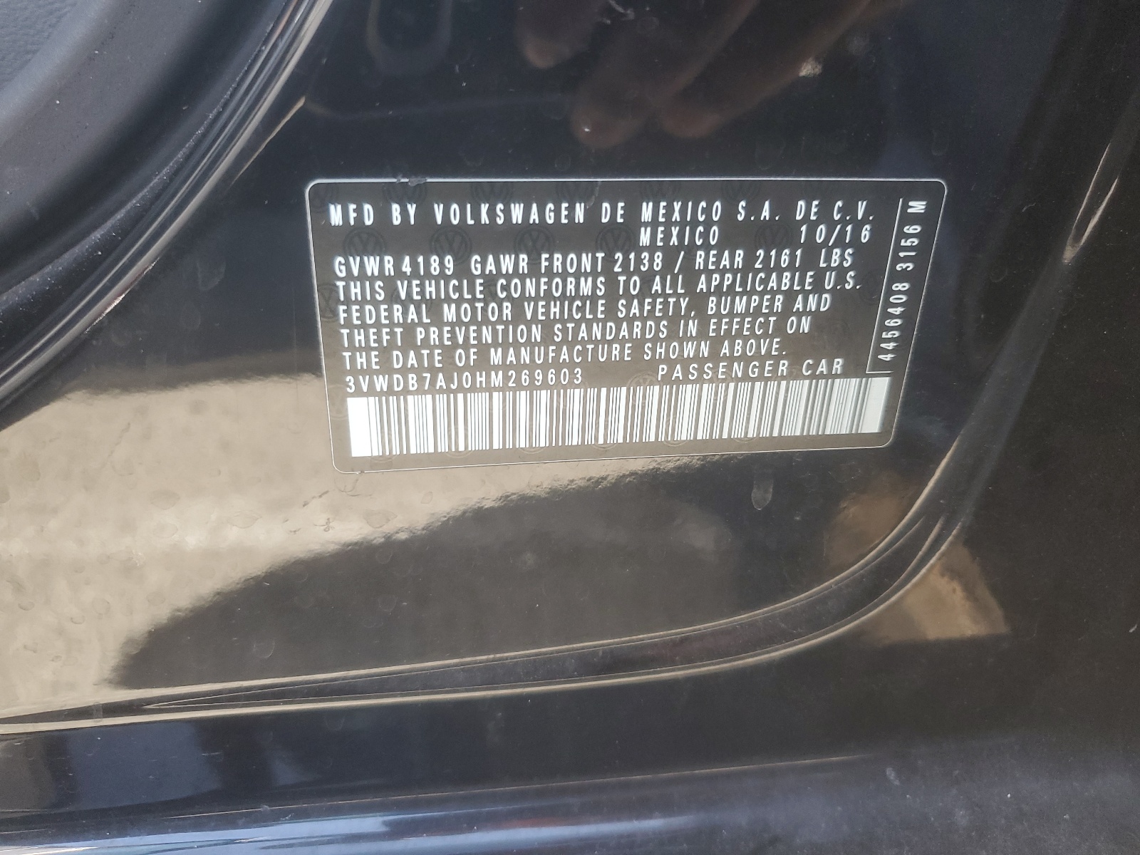 3VWDB7AJ0HM269603 2017 Volkswagen Jetta Se