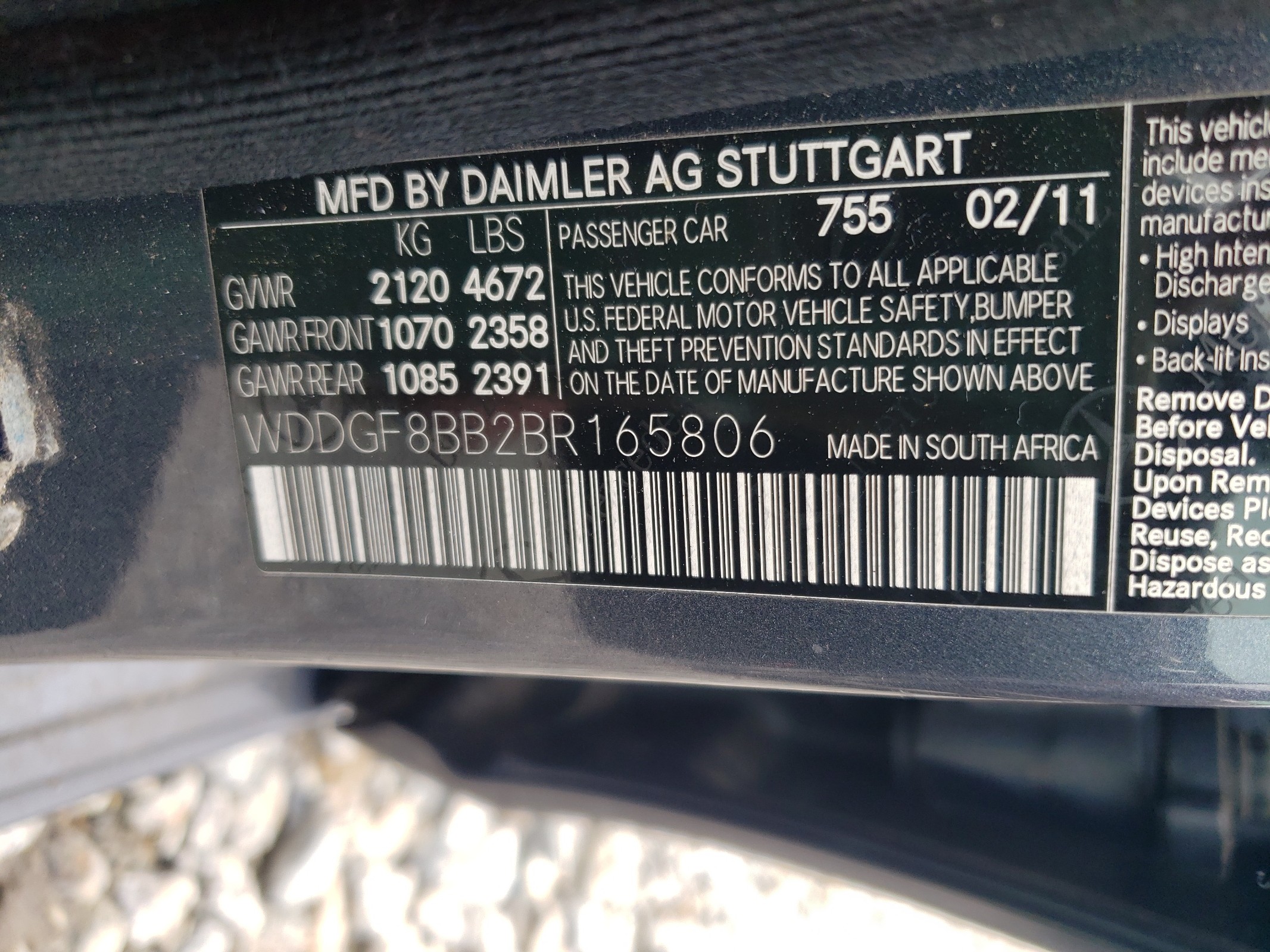 WDDGF8BB2BR165806 2011 Mercedes-Benz C 300 4Matic