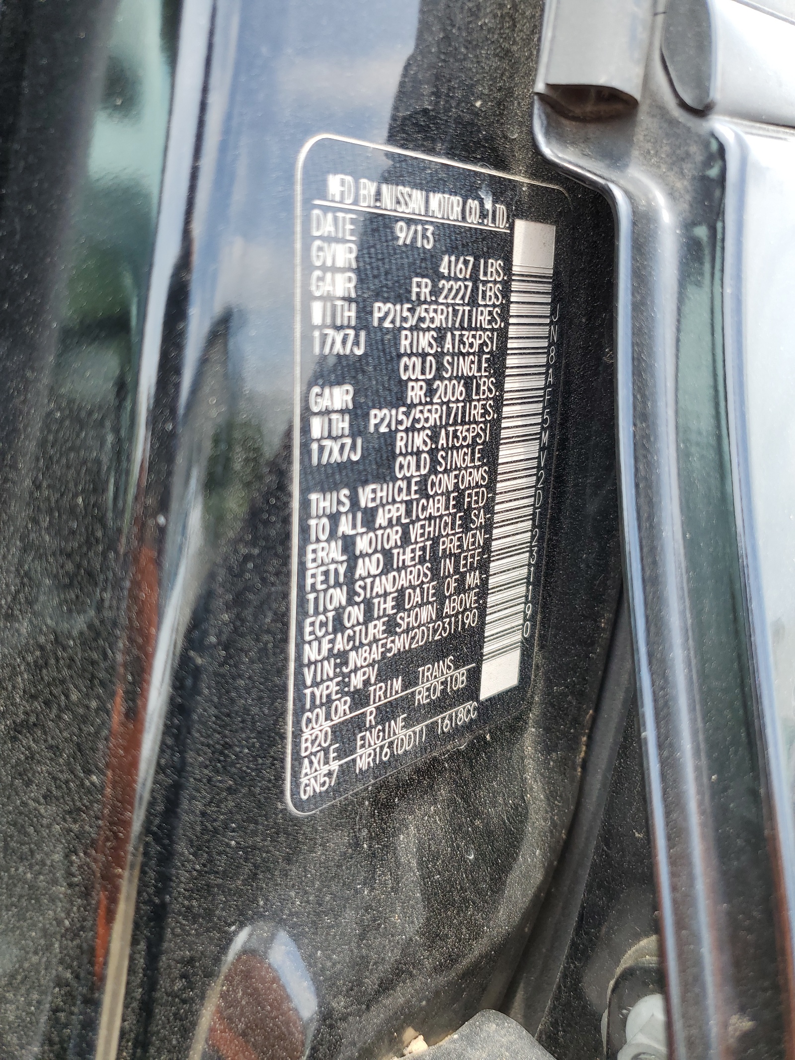 JN8AF5MV2DT231190 2013 Nissan Juke S