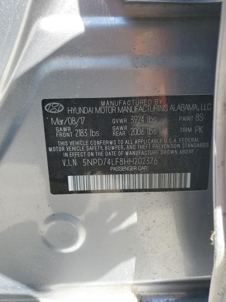 2017 Hyundai Elantra Se VIN: 5NPD74LF8HH202376 Lot: 61949284