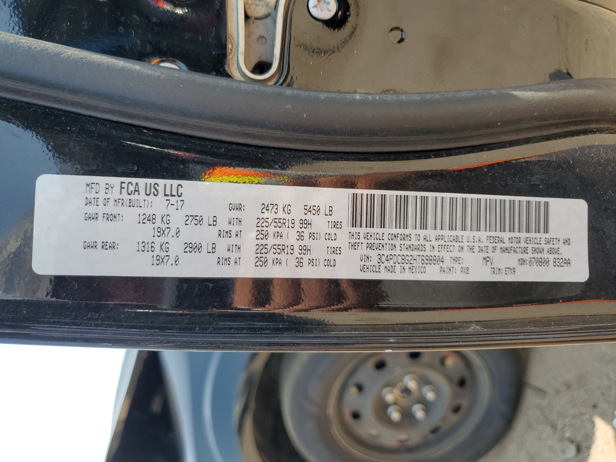 3C4PDCBG2HT698804 2017 Dodge Journey Sxt