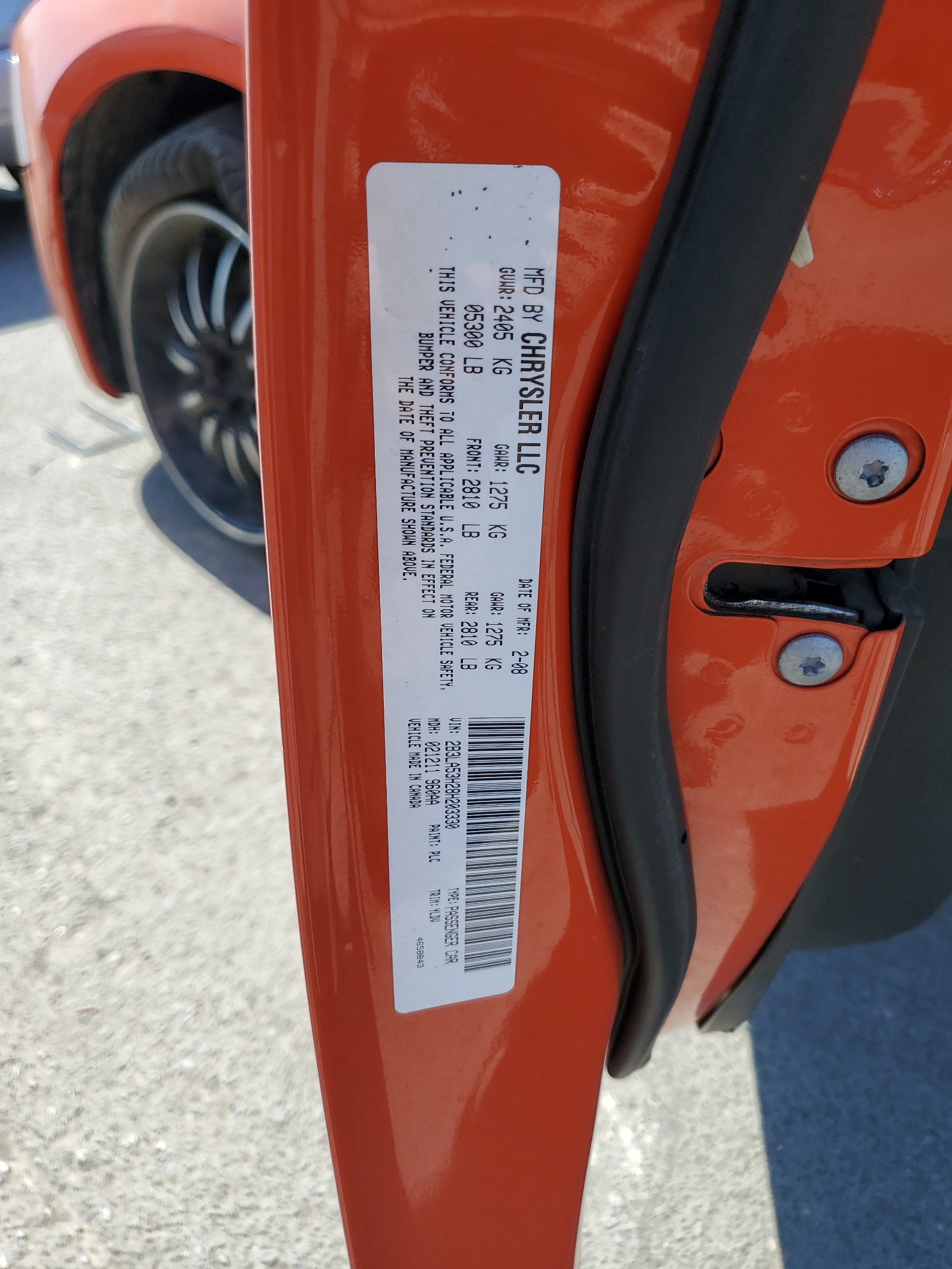 2B3LA53H28H203330 2008 Dodge Charger R/T