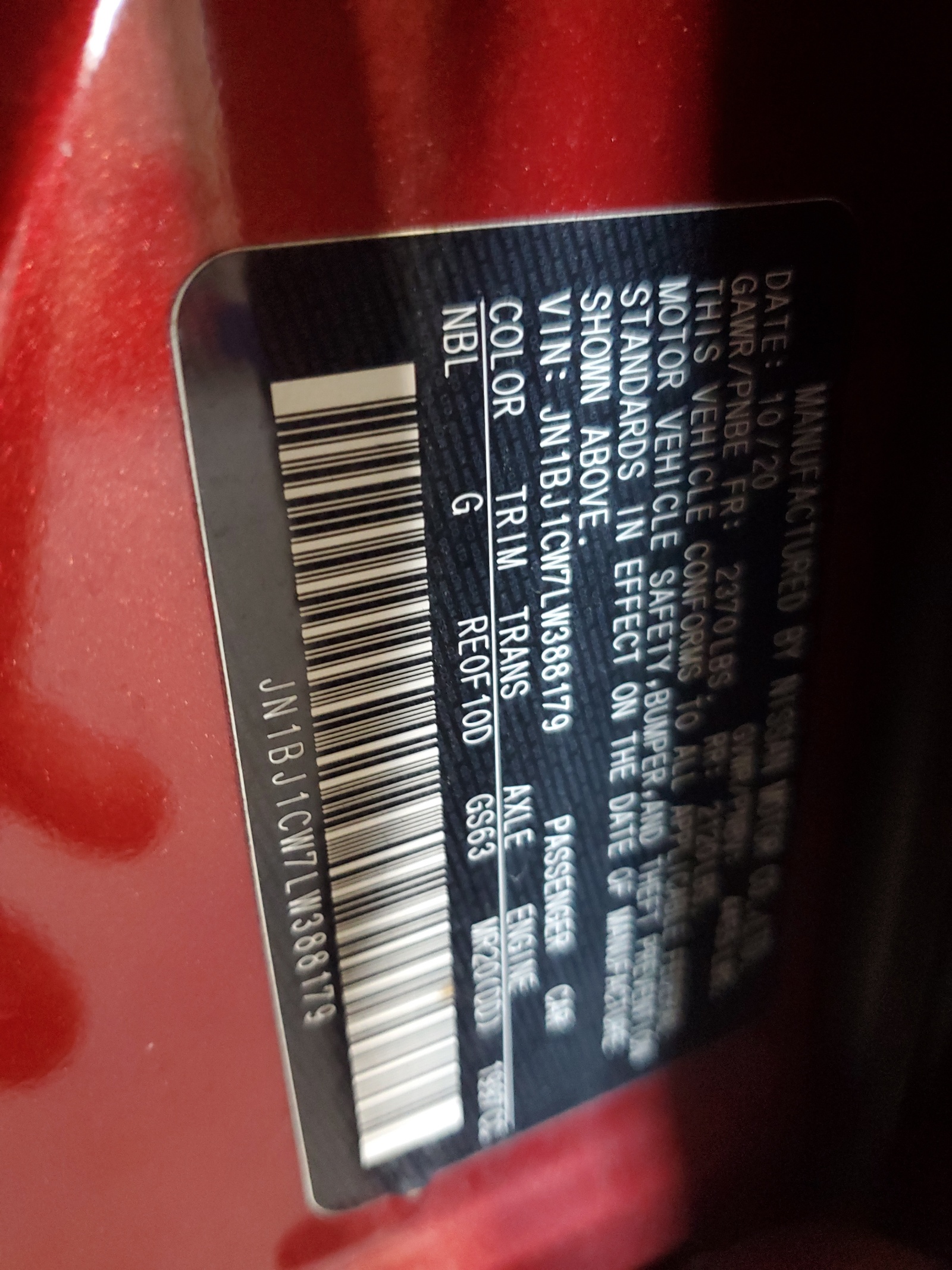 JN1BJ1CW7LW388179 2020 Nissan Rogue Sport S