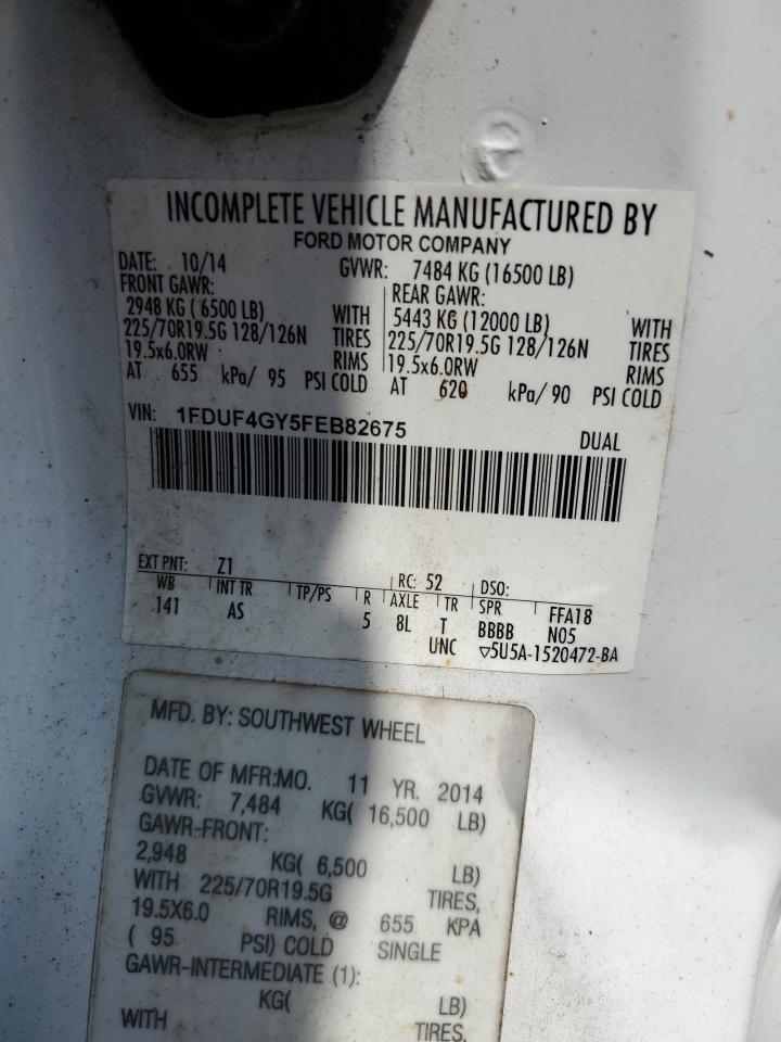 2015 Ford F450 Super Duty VIN: 1FDUF4GY5FEB82675 Lot: 61747104