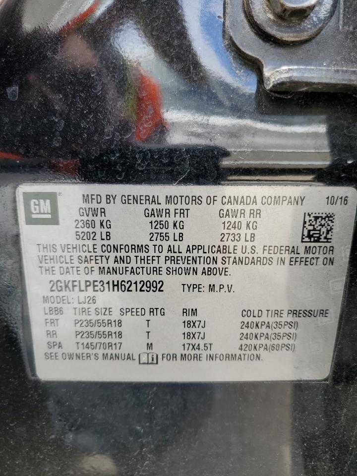 2GKFLPE31H6212992 2017 GMC Terrain Slt