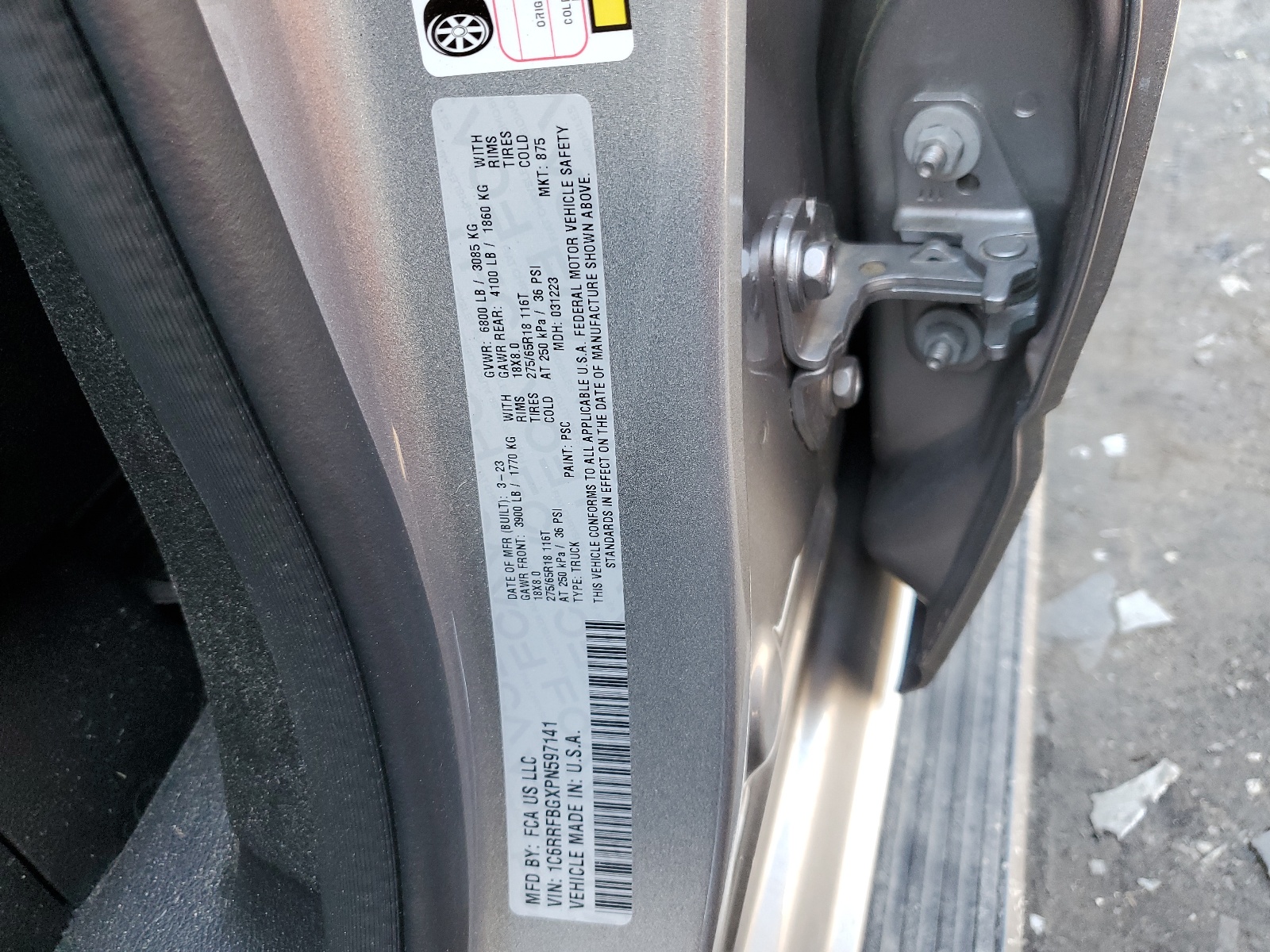 1C6RRFBGXPN597141 2023 Ram 1500 Big Horn/Lone Star