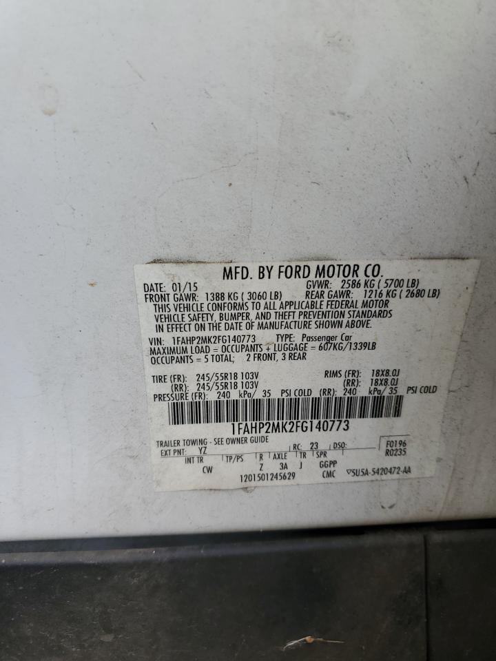 2015 Ford Taurus Police Interceptor VIN: 1FAHP2MK2FG140773 Lot: 60973314