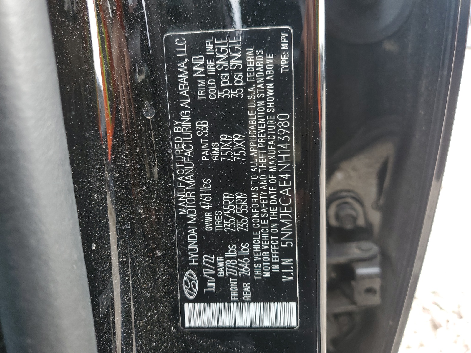 5NMJECAE4NH143980 2022 Hyundai Tucson Limited