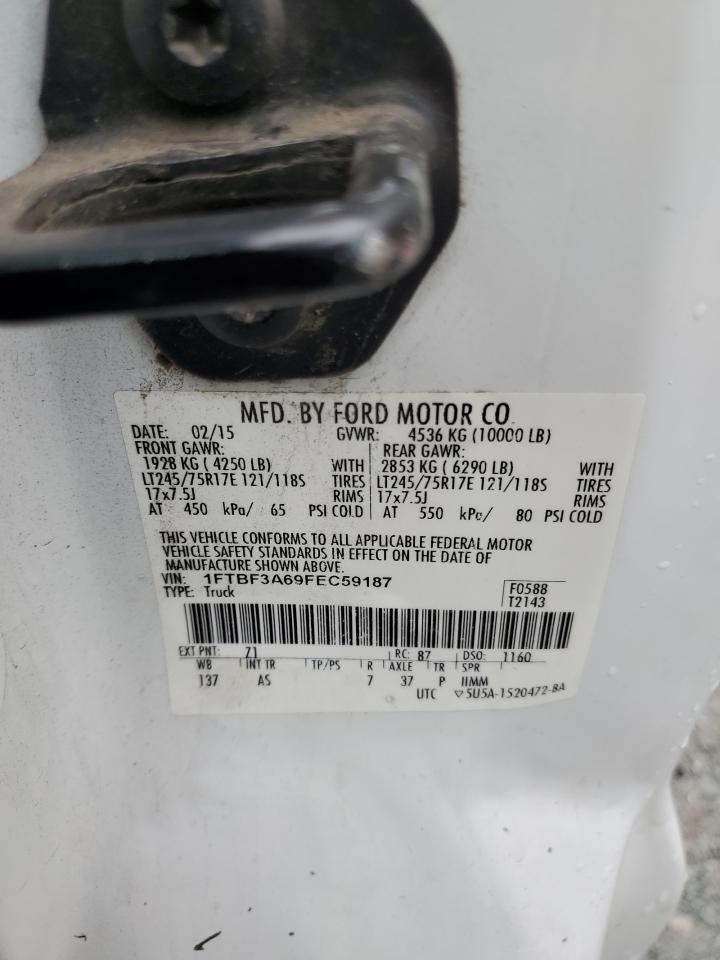 2015 Ford F350 Super Duty VIN: 1FTBF3A69FEC59187 Lot: 64121784