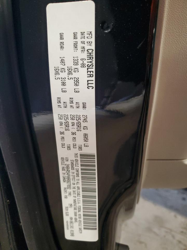 2008 Chrysler Town & Country Touring VIN: 2A8HR54P08R827892 Lot: 64968734