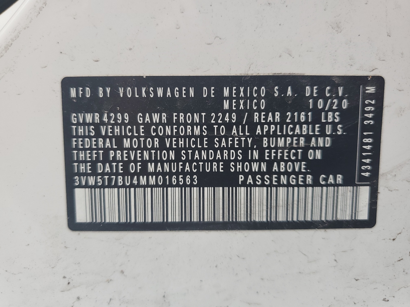 3VW5T7BU4MM016563 2021 Volkswagen Jetta Gli