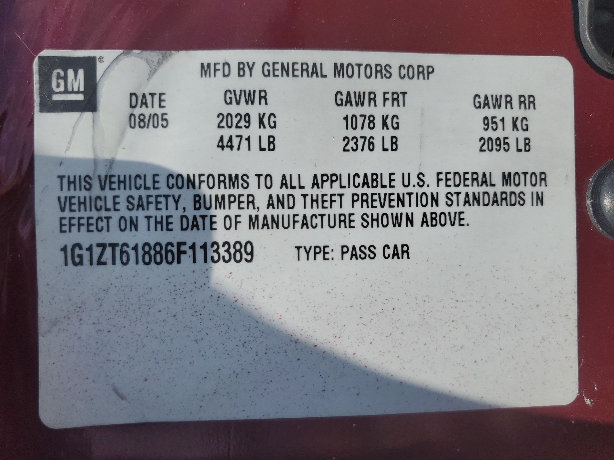 1G1ZT61886F113389 2006 Chevrolet Malibu Maxx Lt