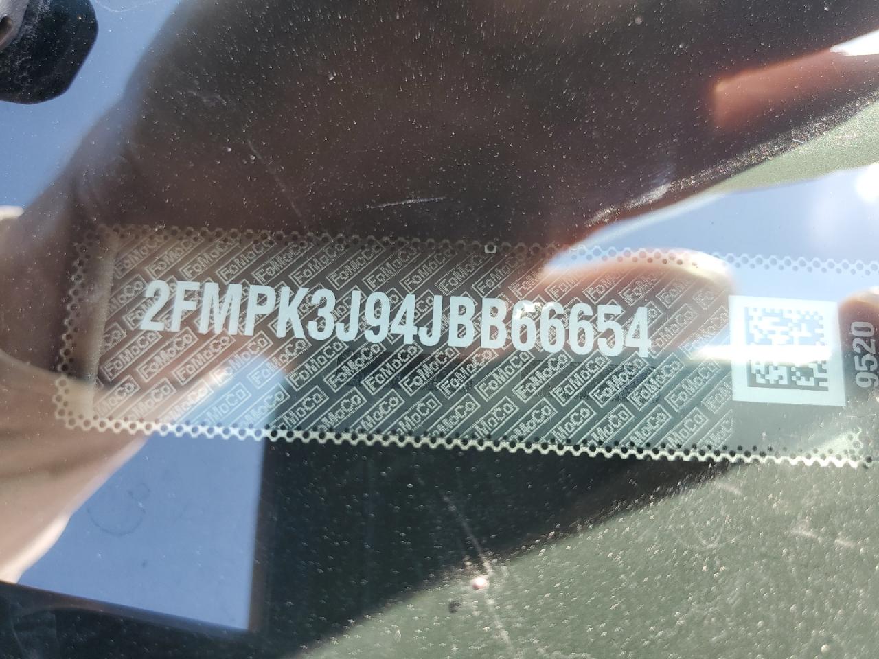 2018 Ford Edge Sel VIN: 2FMPK3J94JBB66654 Lot: 62505084