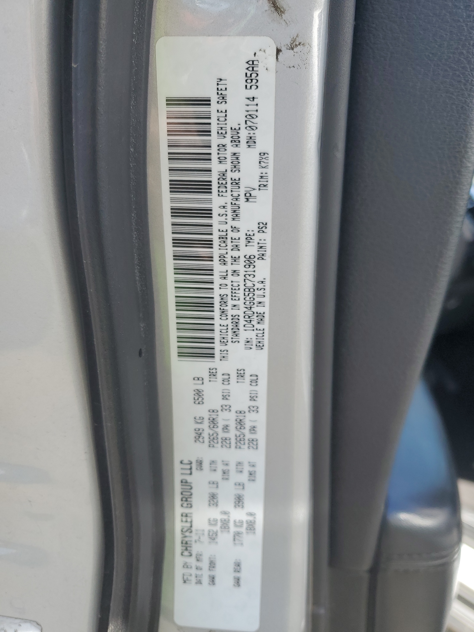 1D4RD4GG5BC731906 2011 Dodge Durango Crew