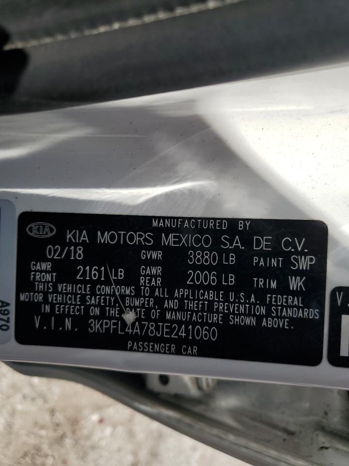 2018 Kia Forte Lx VIN: 3KPFL4A78JE241060 Lot: 64062174