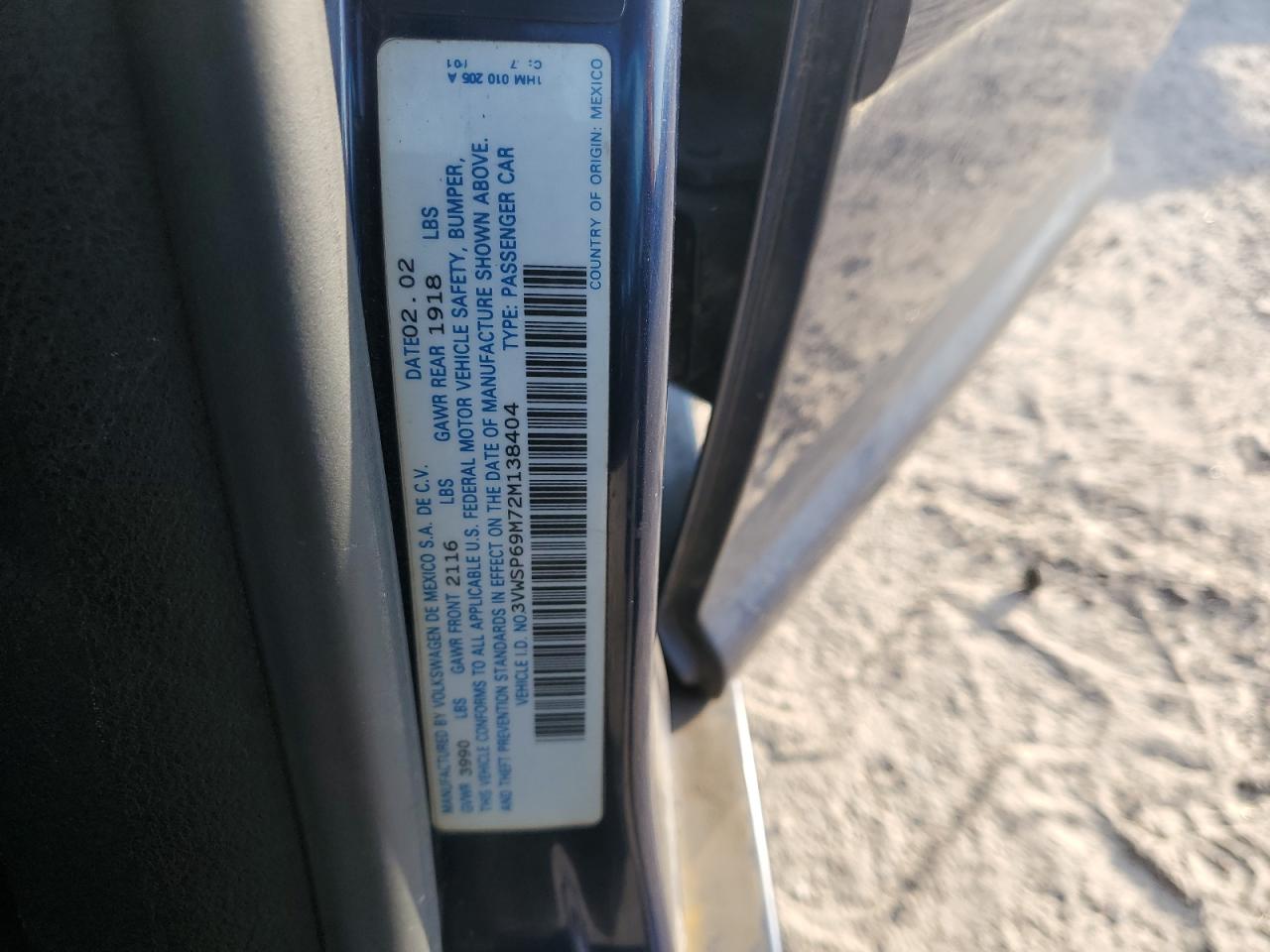 2002 Volkswagen Jetta Gls Tdi VIN: 3VWSP69M72M138404 Lot: 65105534