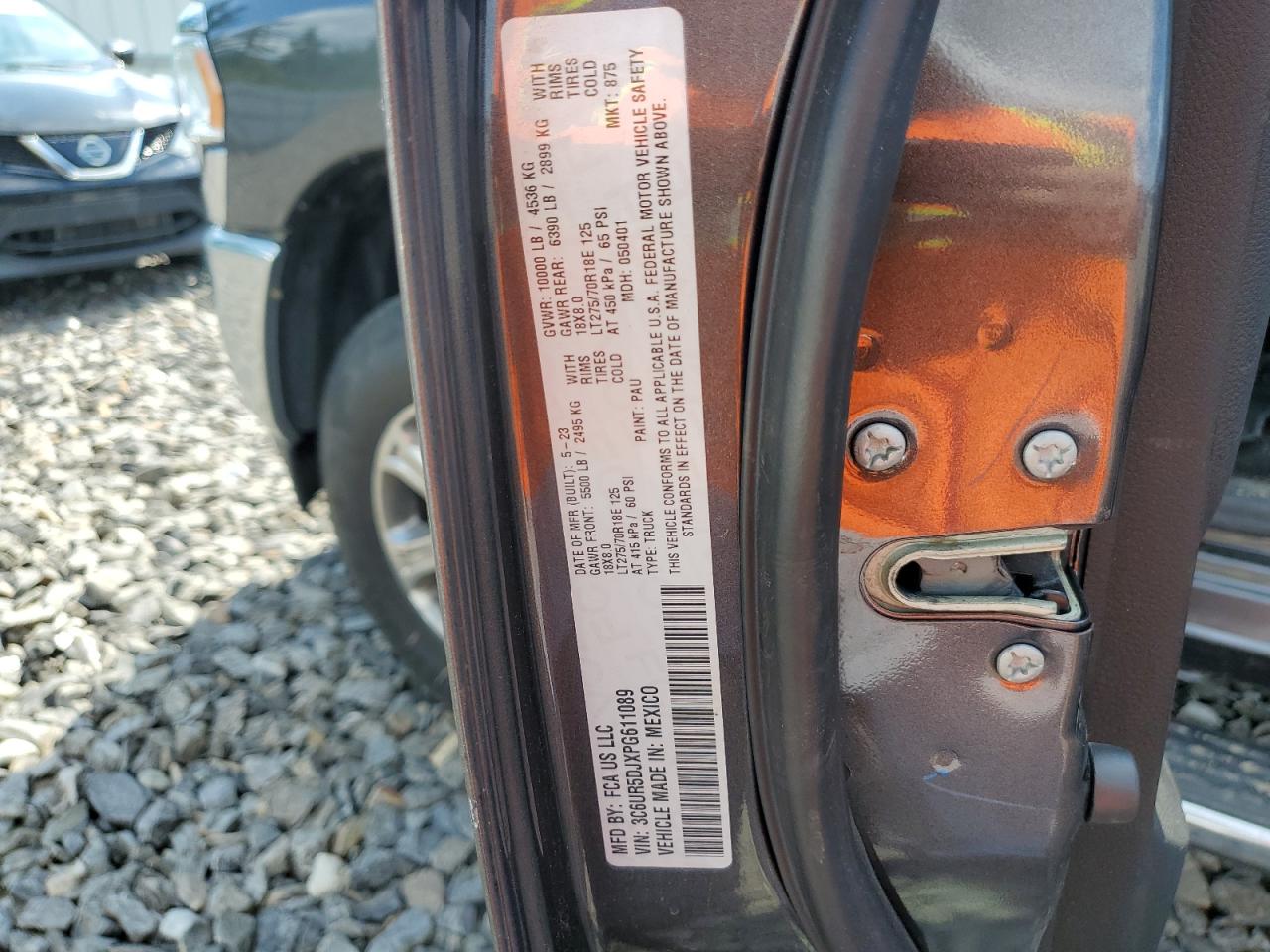 2023 Ram 2500 Big Horn VIN: 3C6UR5DJXPG611089 Lot: 62737504