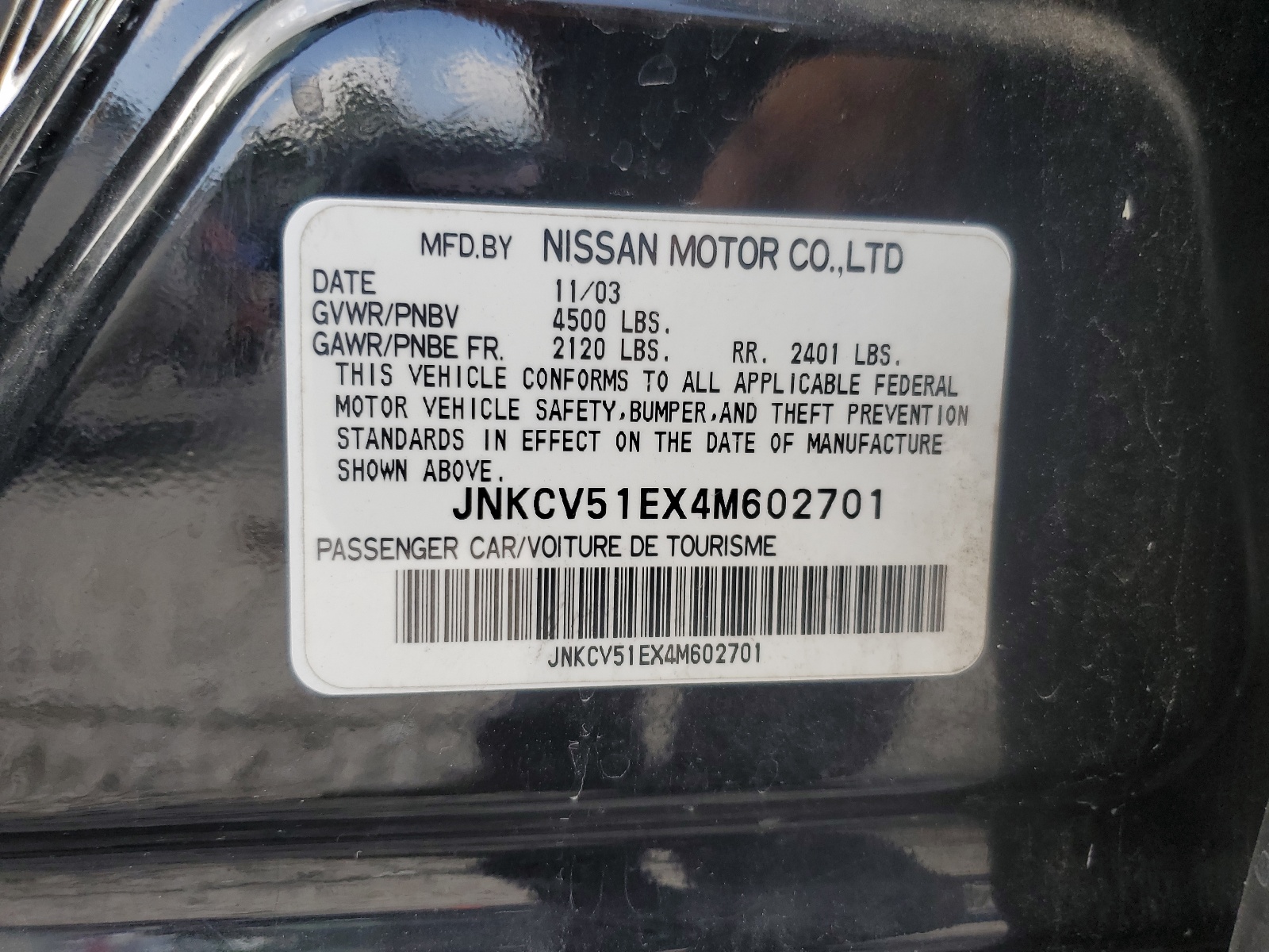 JNKCV51EX4M602701 2004 Infiniti G35