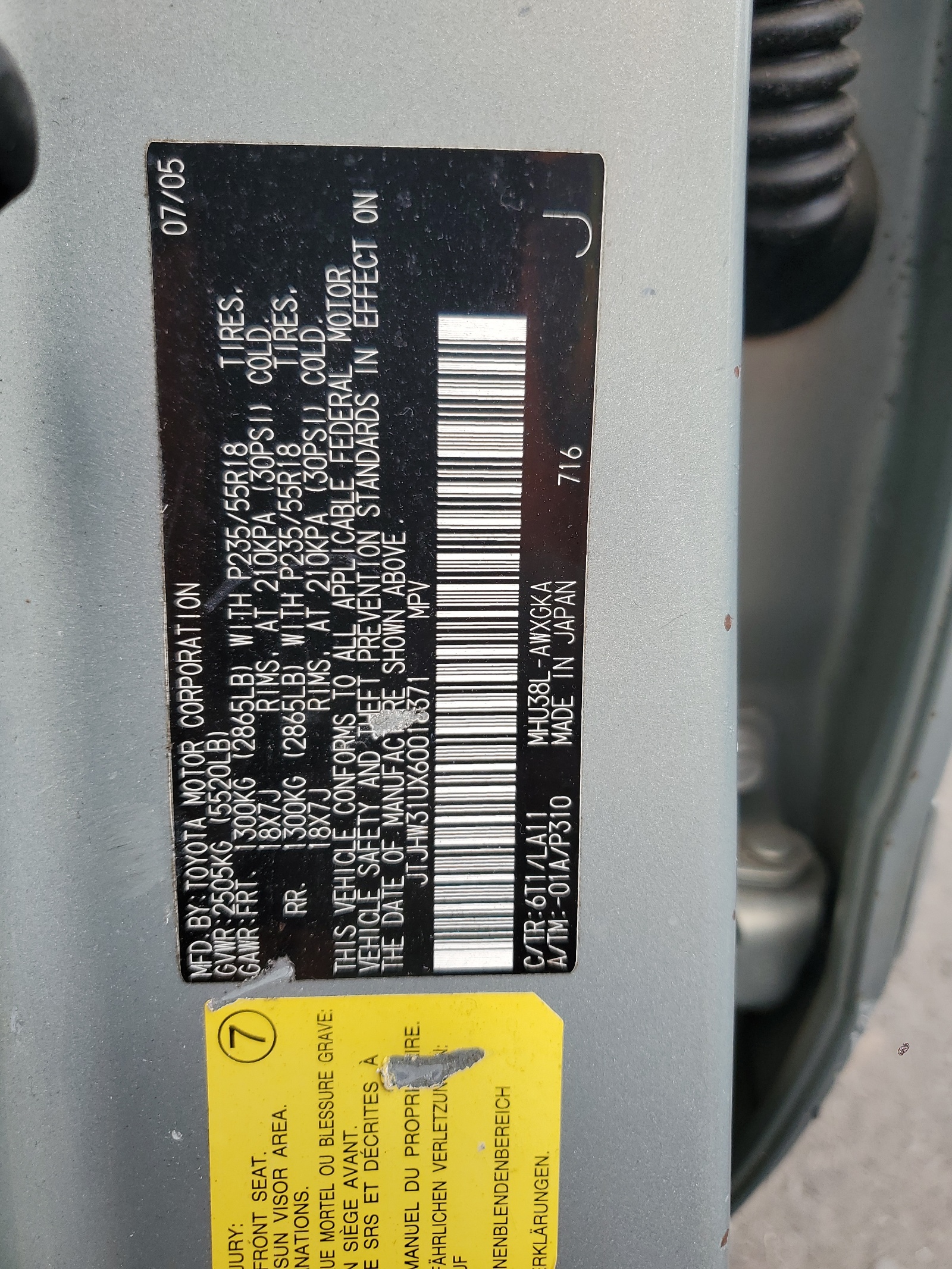 JTJHW31UX60018371 2006 Lexus Rx 400