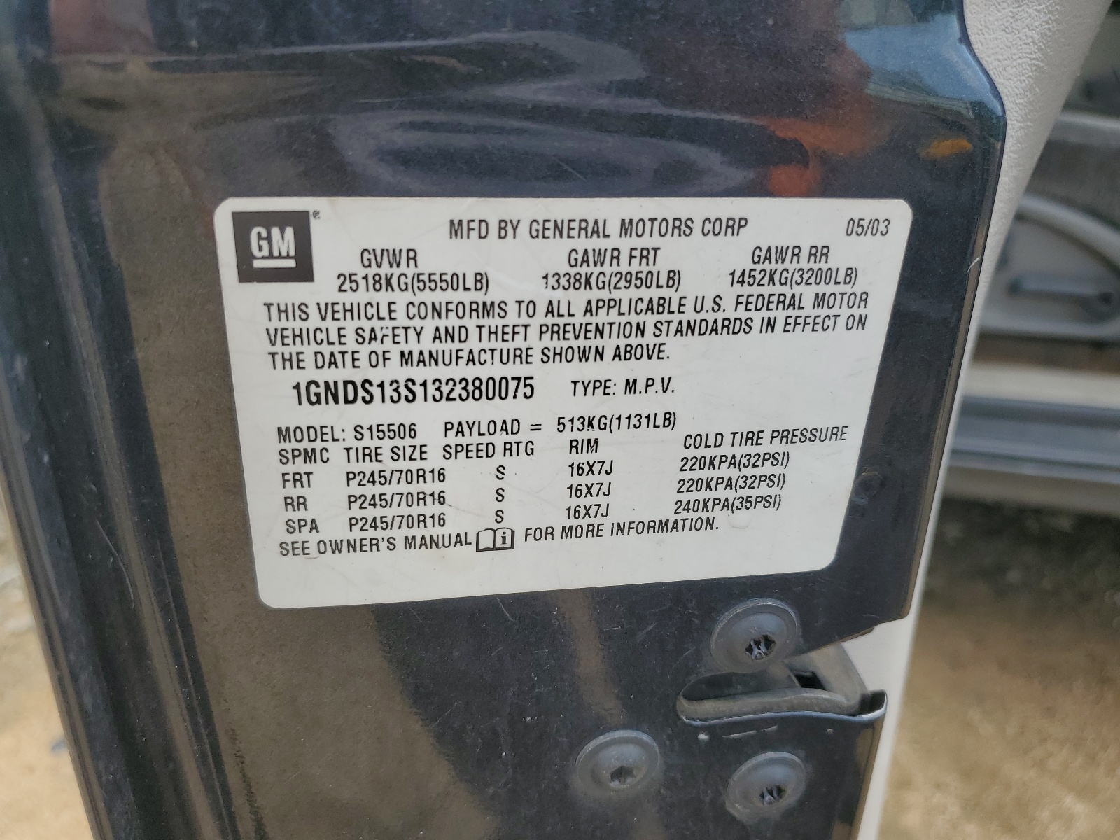 1GNDS13S132380075 2003 Chevrolet Trailblazer