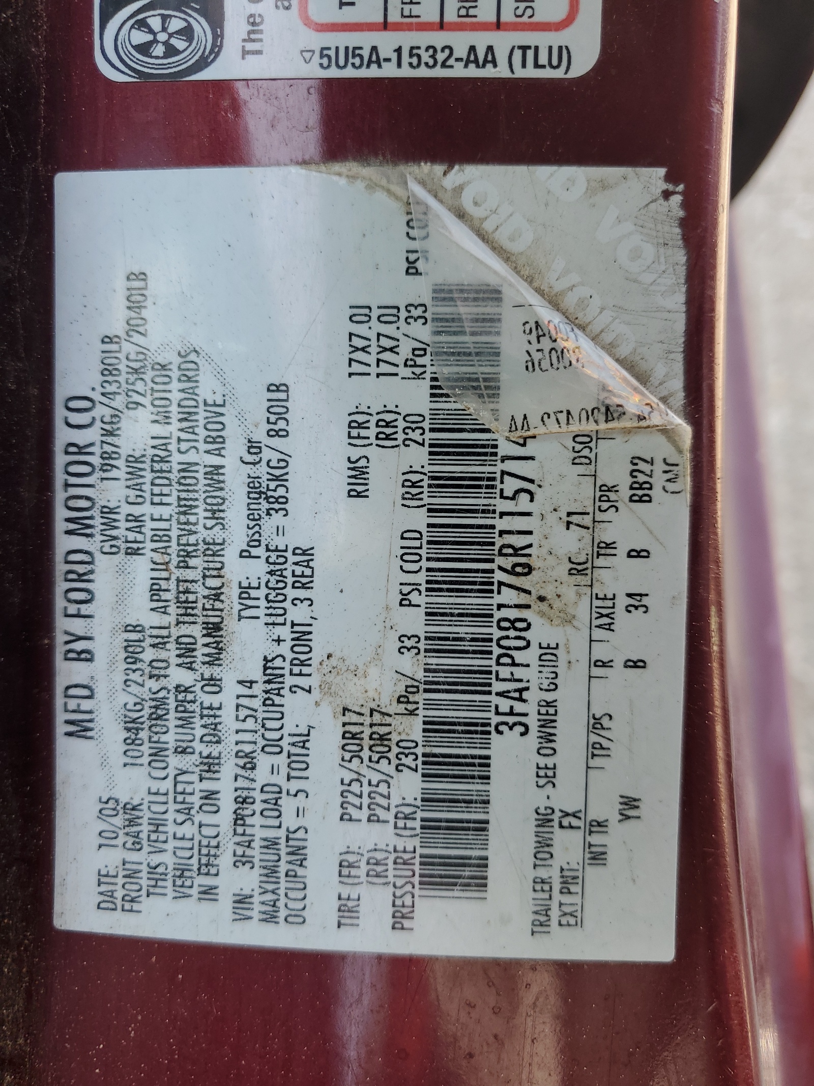 3FAFP08176R115714 2006 Ford Fusion Sel