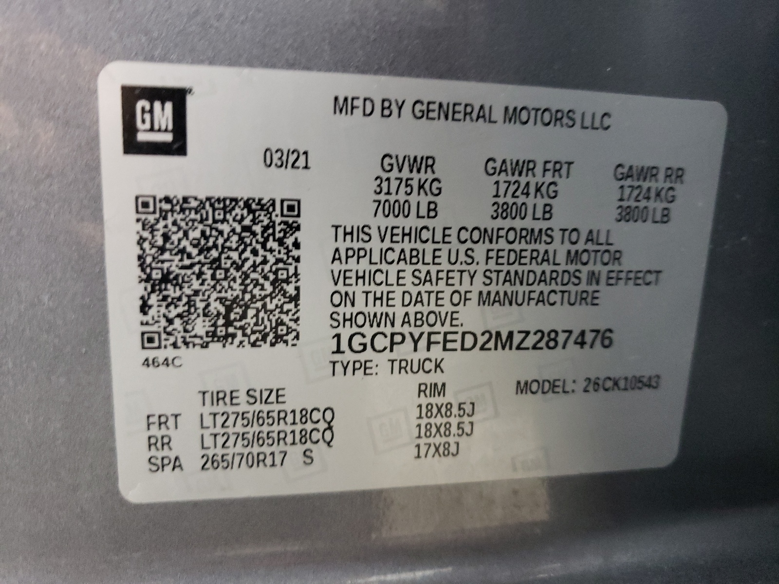 1GCPYFED2MZ287476 2021 Chevrolet Silverado K1500 Lt Trail Boss