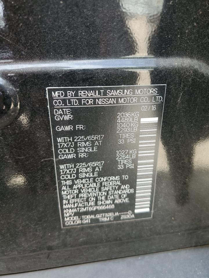 2016 Nissan Rogue S VIN: KNMAT2MT6GP666468 Lot: 63970384