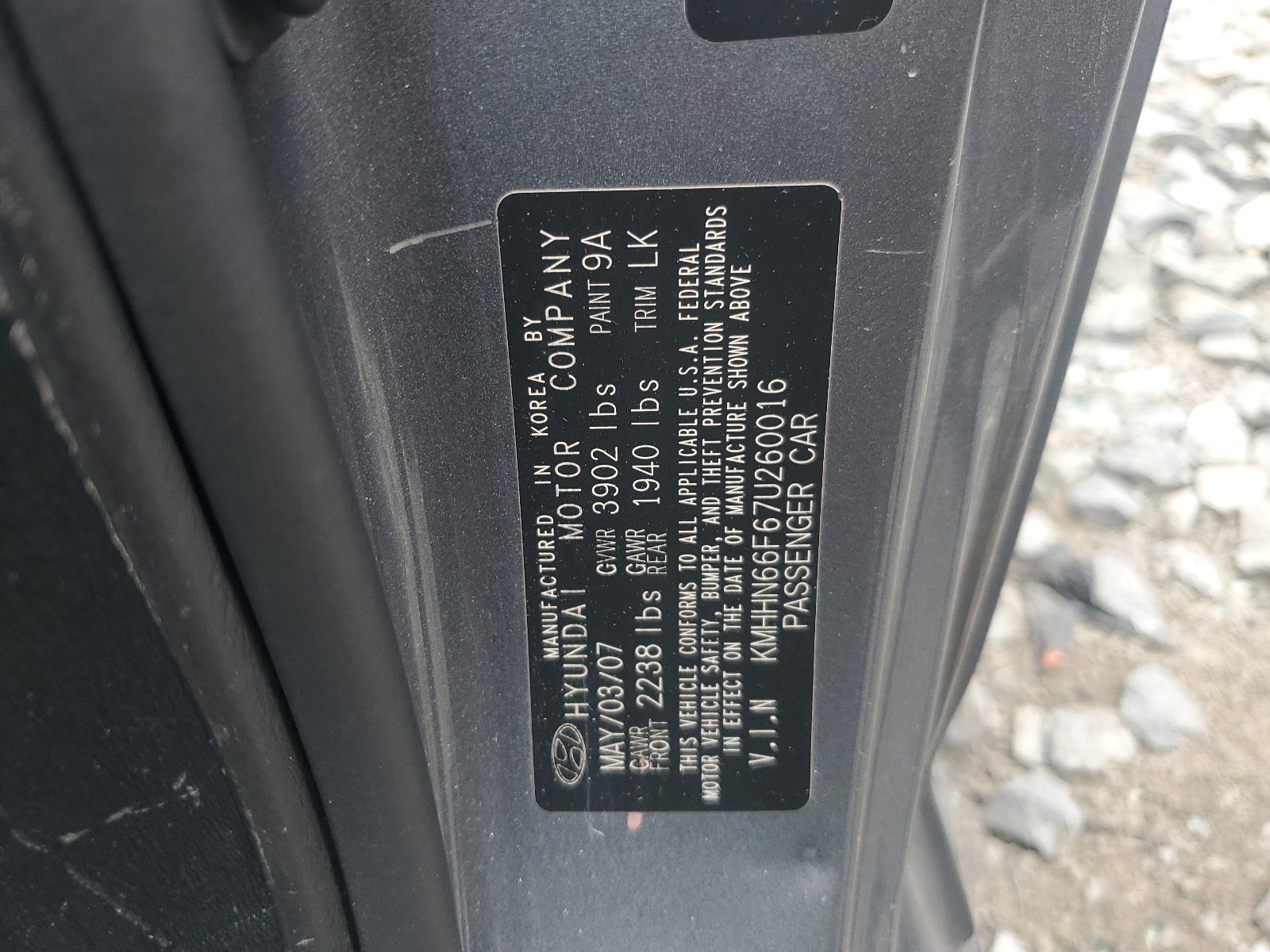 KMHHN66F67U260016 2007 Hyundai Tiburon Gt