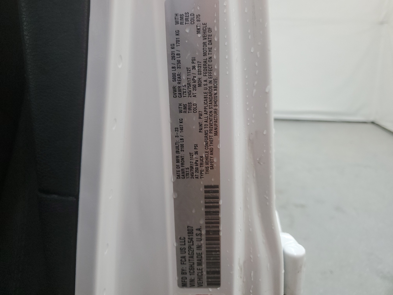 1C6HJTAG2PL541807 2023 Jeep Gladiator Sport