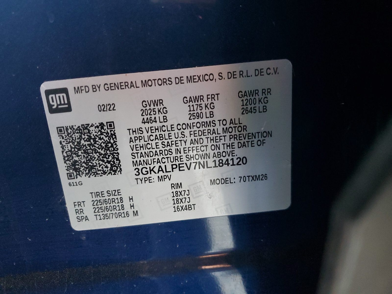 3GKALPEV7NL184120 2022 GMC Terrain Slt