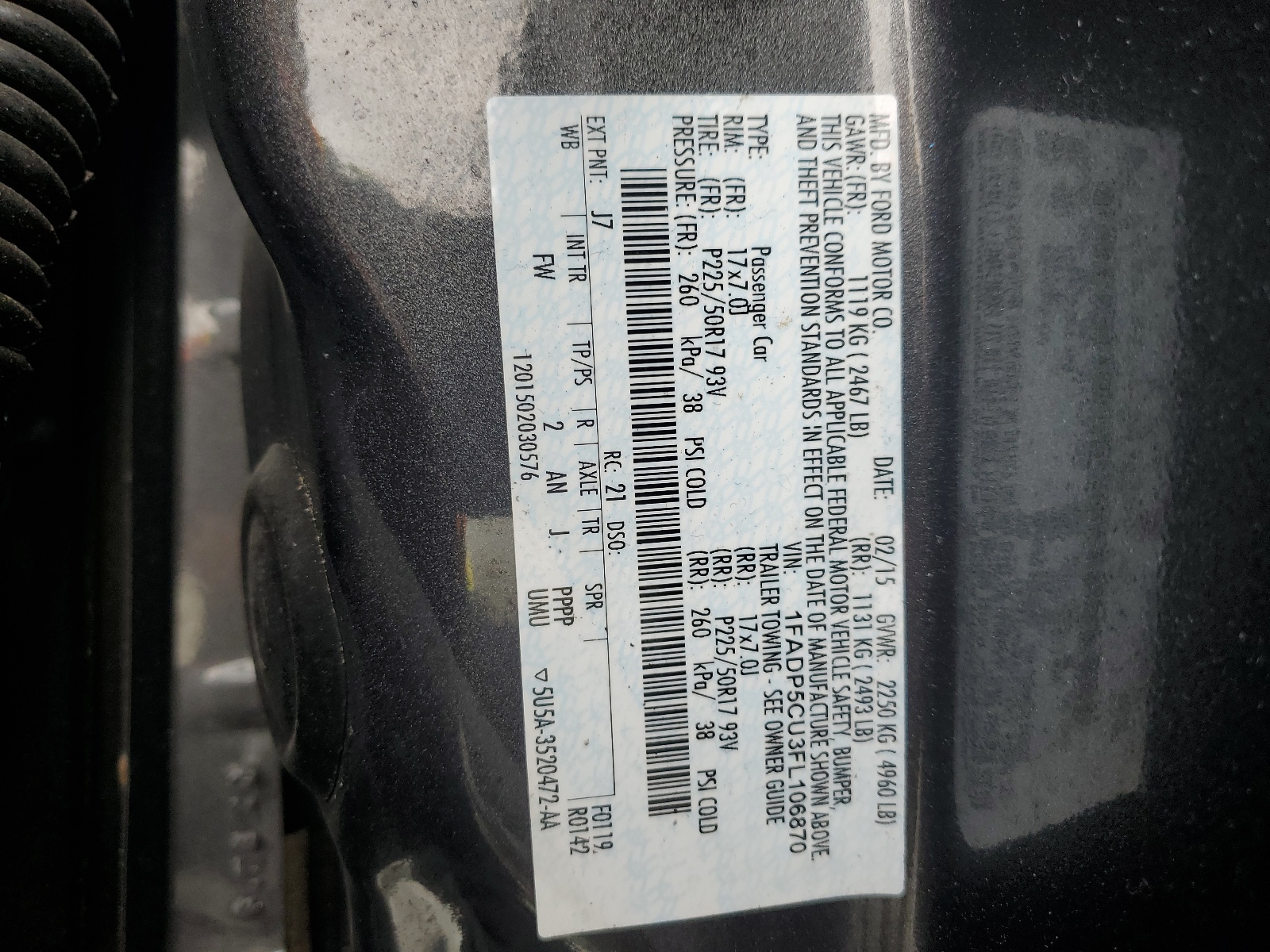 1FADP5CU3FL106870 2015 Ford C-Max Premium Sel