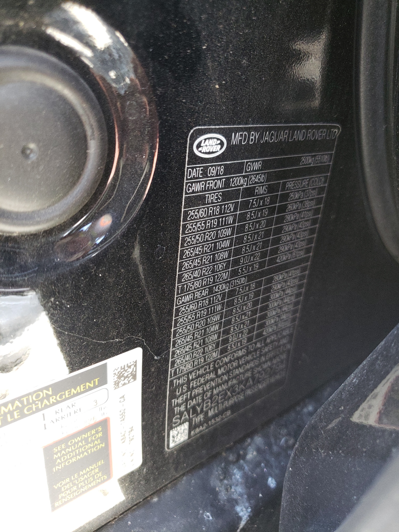 SALYB2EX3KA792794 2019 Land Rover Range Rover Velar S