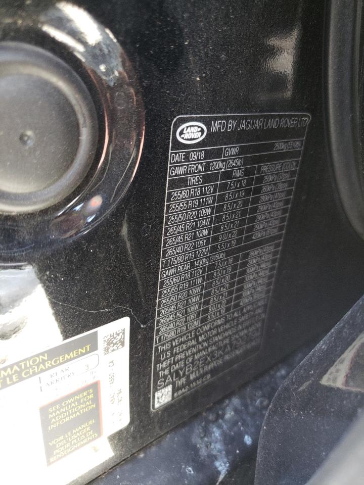 2019 Land Rover Range Rover Velar S VIN: SALYB2EX3KA792794 Lot: 64074194