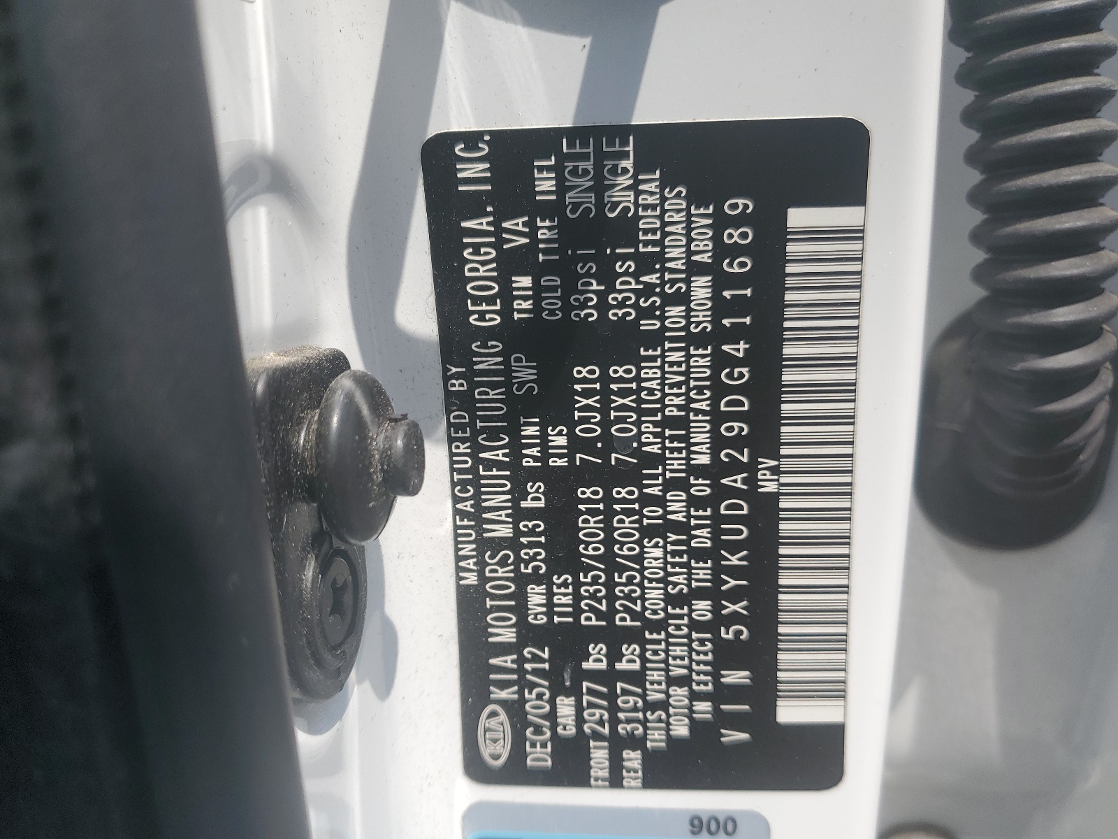 5XYKUDA29DG411689 2013 Kia Sorento Ex