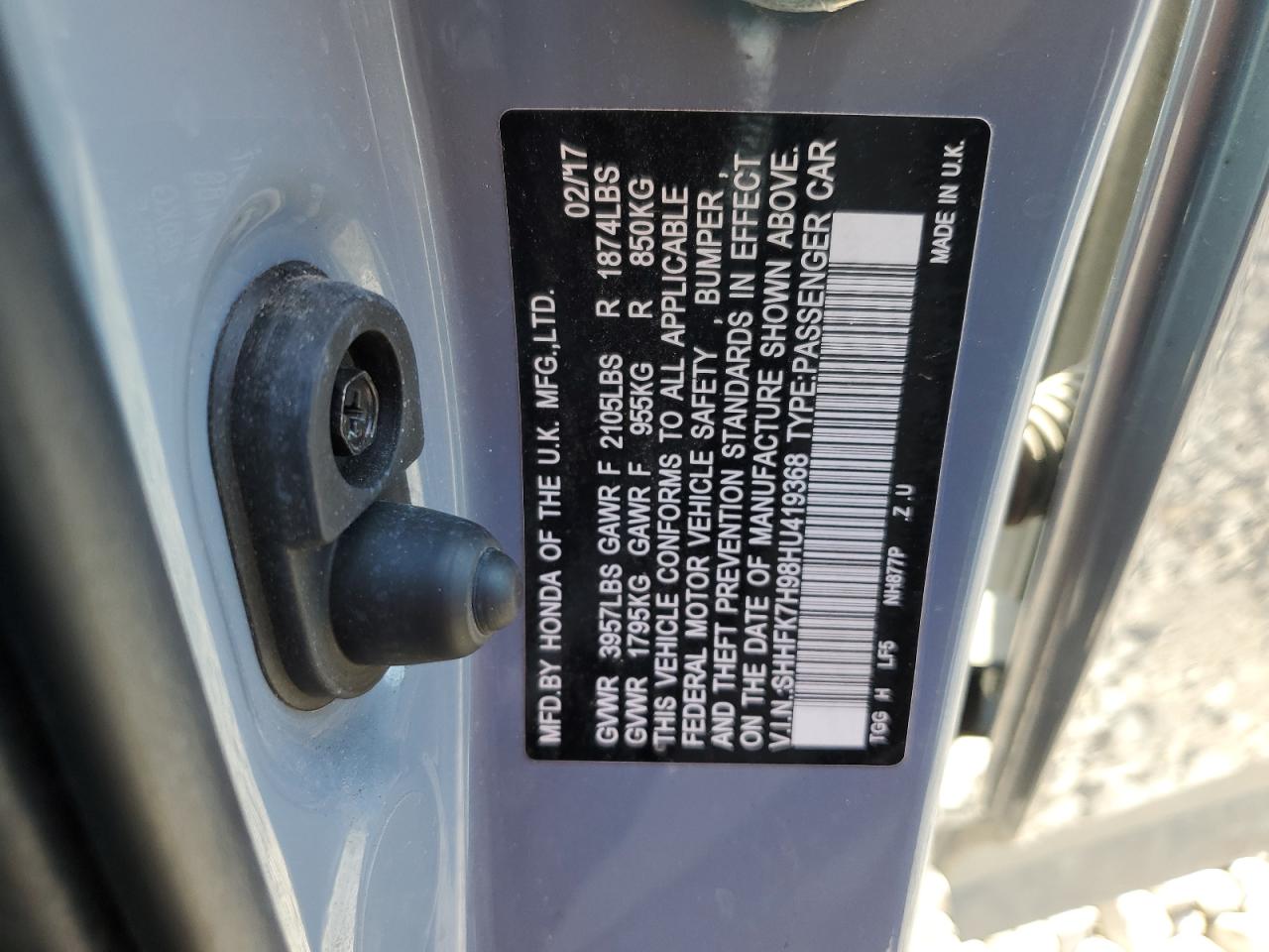 SHHFK7H98HU419368 2017 Honda Civic Sport Touring