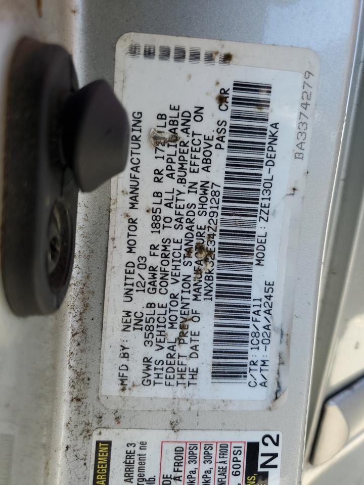 2004 Toyota Corolla Ce VIN: 1NXBR32E34Z291287 Lot: 62087284