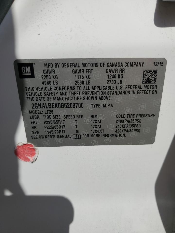 2GNALBEK0G6208700 2016 CHEVROLET EQUINOX - Image 13