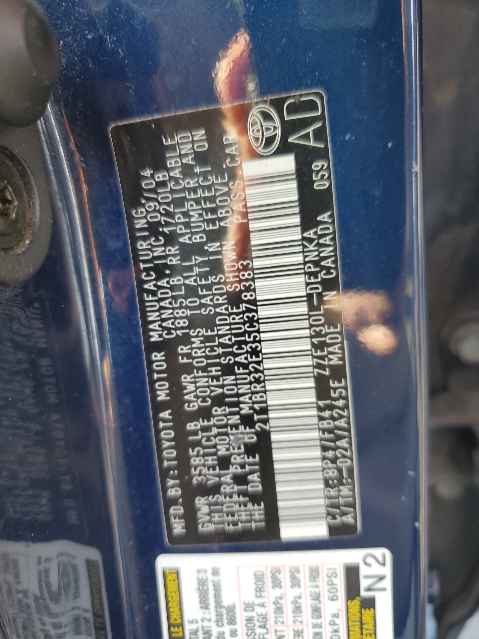 2T1BR32E35C378383 2005 Toyota Corolla Ce