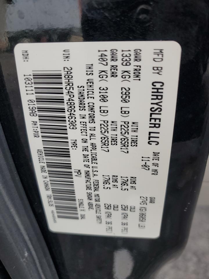 2008 Chrysler Town & Country Touring VIN: 2A8HR54P48R646309 Lot: 63795544