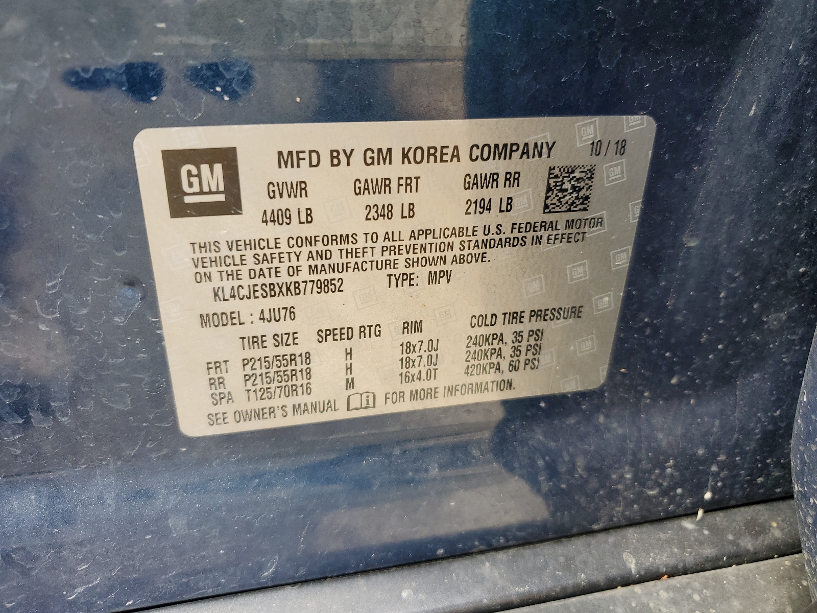 KL4CJESBXKB779852 2019 Buick Encore Preferred