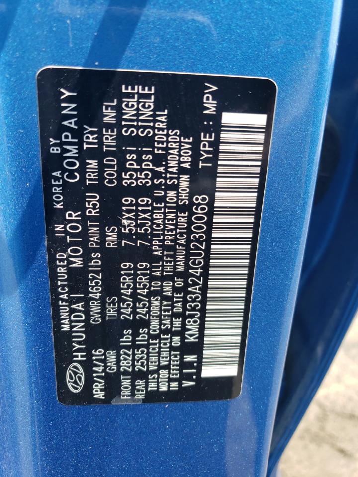 2016 Hyundai Tucson Limited VIN: KM8J33A24GU230068 Lot: 64632274