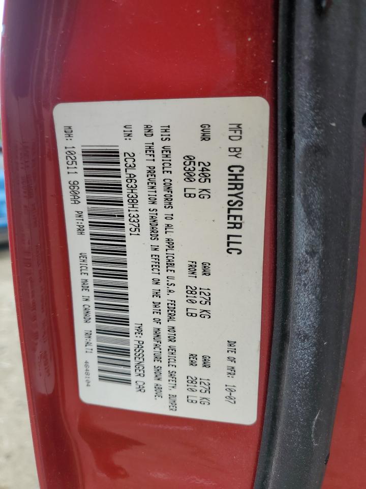 2008 Chrysler 300C VIN: 2C3LA63H38H133751 Lot: 61927194