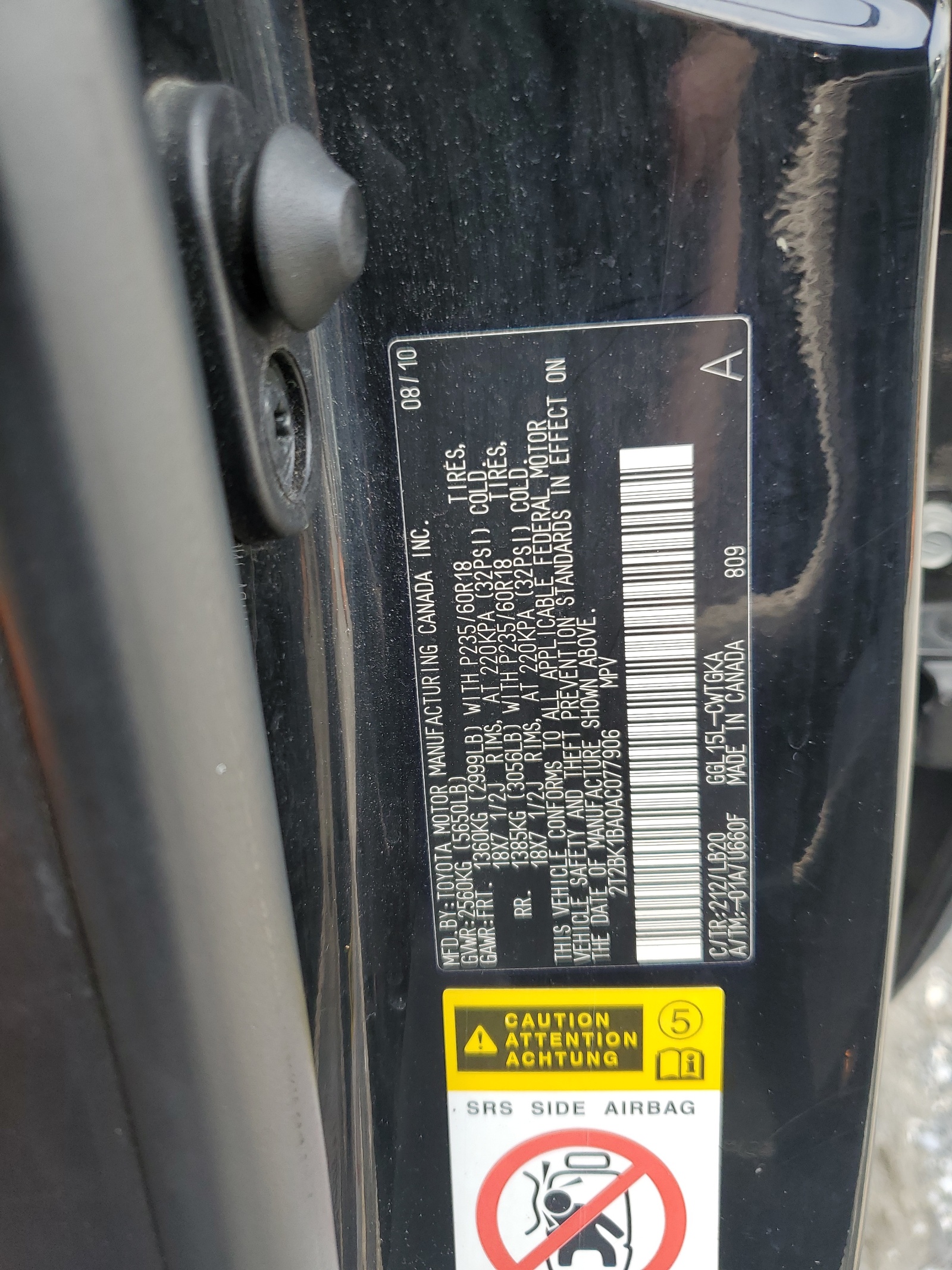 2T2BK1BA0AC077906 2010 Lexus Rx 350