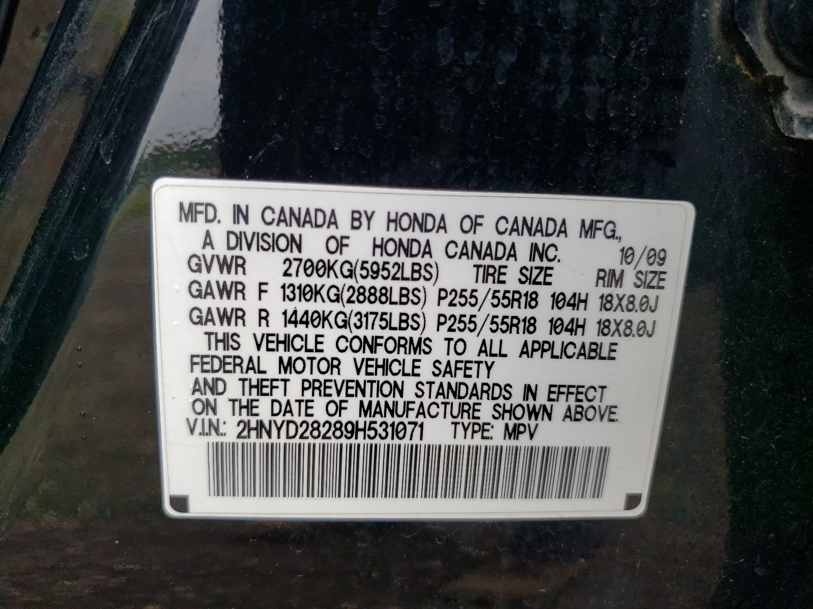 2HNYD28289H531071 2009 Acura Mdx