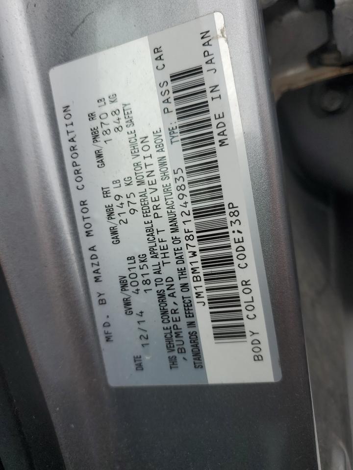 2015 Mazda 3 Grand Touring VIN: JM1BM1W78F1249835 Lot: 64711604