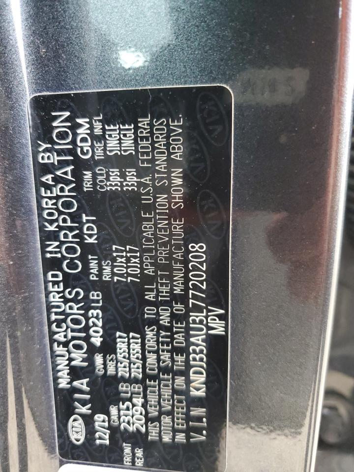 2020 Kia Soul Ex VIN: KNDJ33AU3L7720208 Lot: 61895654