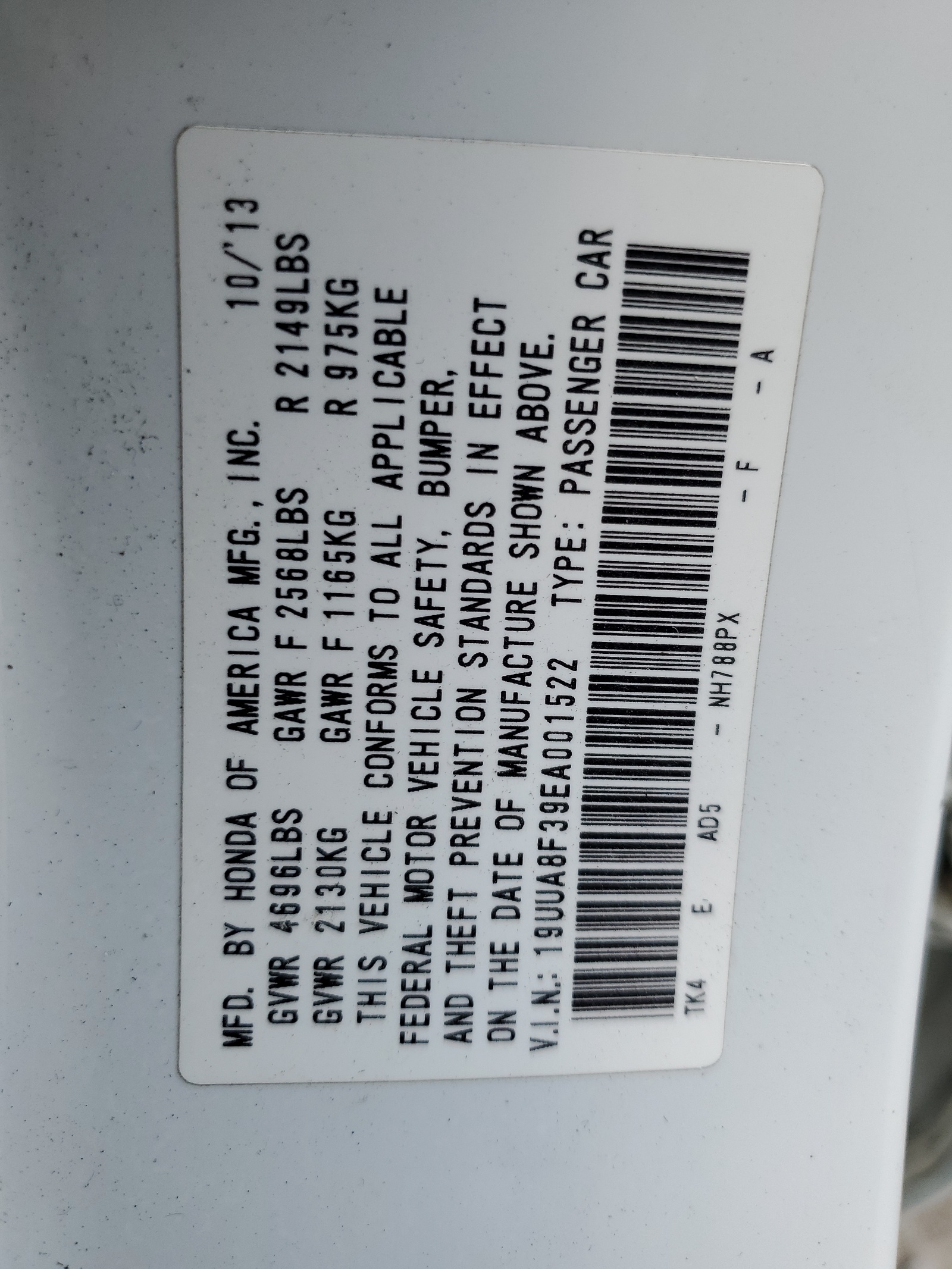 19UUA8F39EA001522 2014 Acura Tl Se